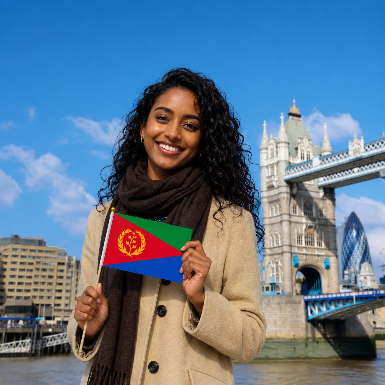 Hand Held Eritrean flag