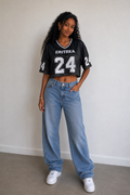 Stylish crop football jersey