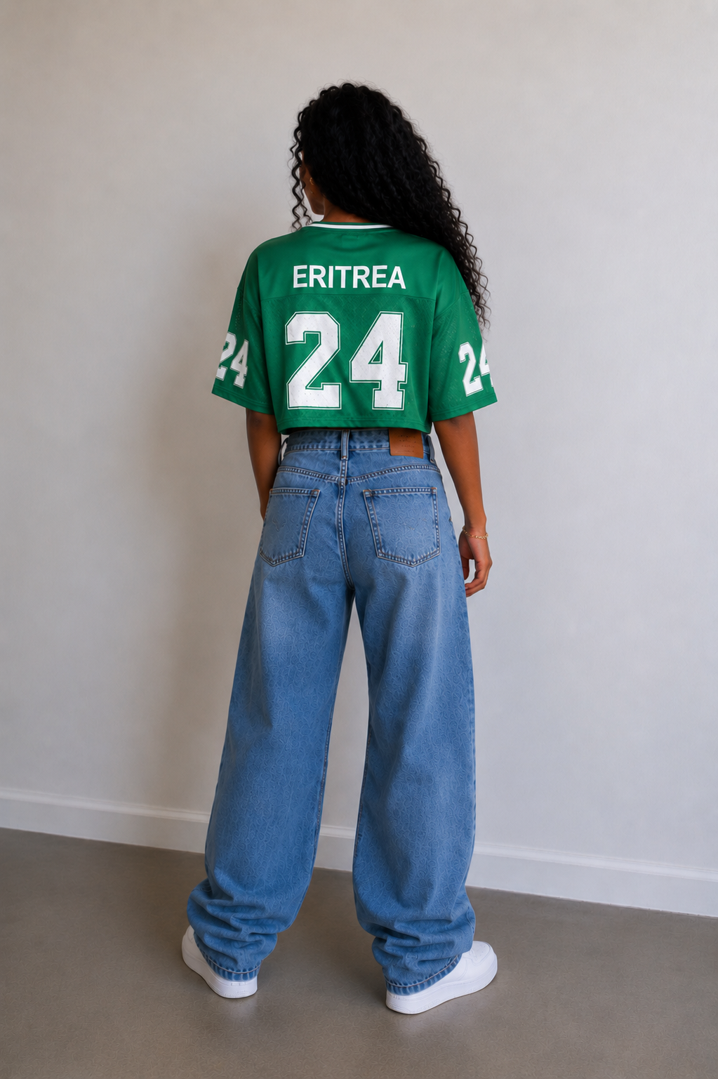 Stylish crop football jersey